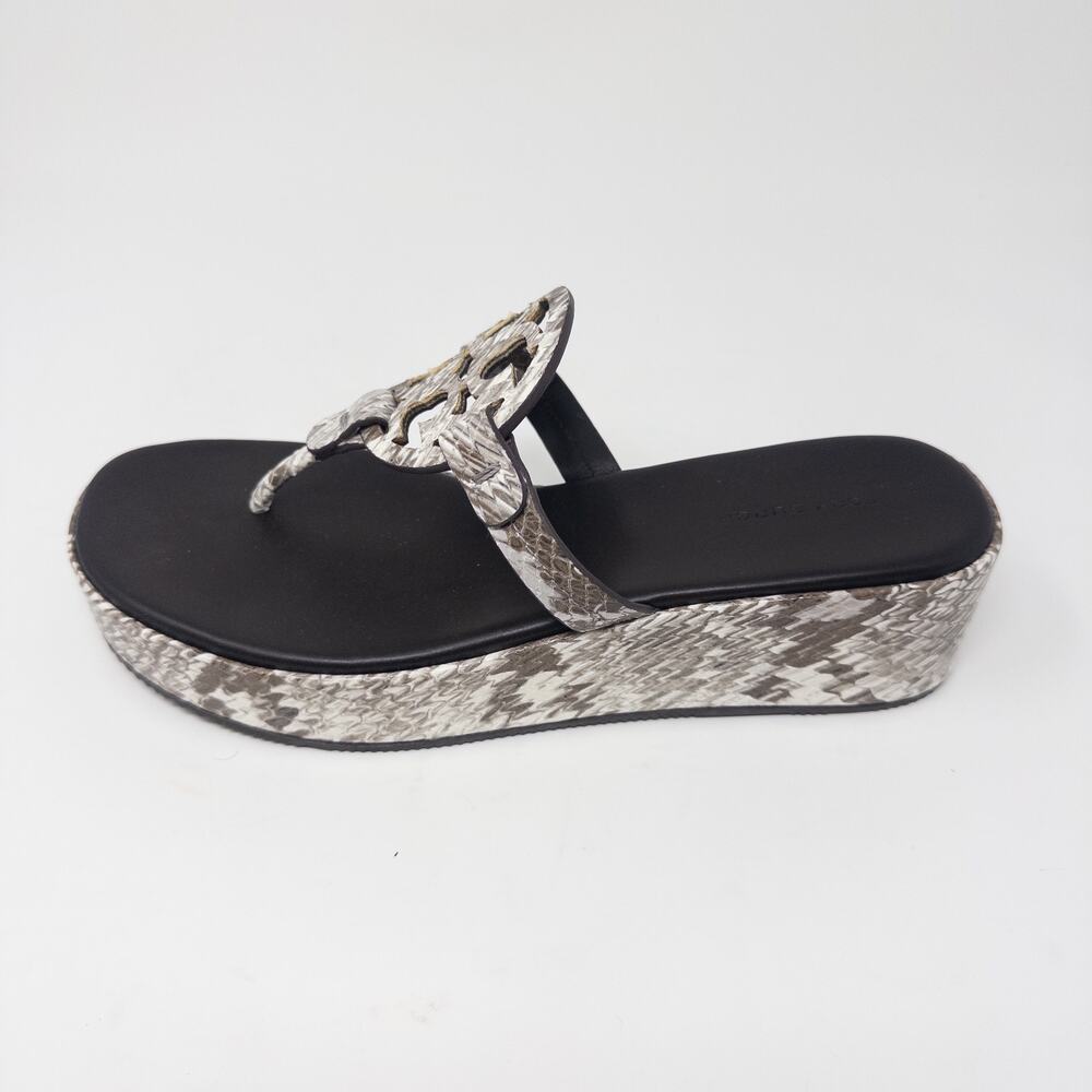 Tory Burch Miller Wedge Platform Snake Skin Sandals Size 7.5